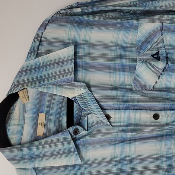 Ascend Mens Large Plaid Casual Outdoor Shirt Fishing - Picture 3 of 12